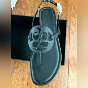 Coach Women’s Jaci Leather Black Sandal. Size 10.